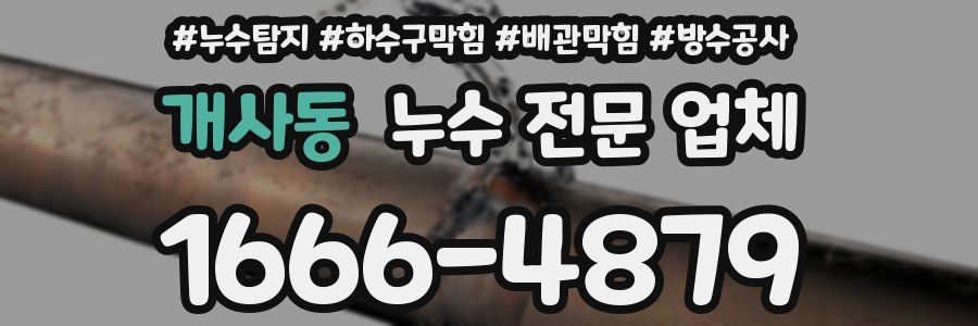 개사동 누수 전문 업체