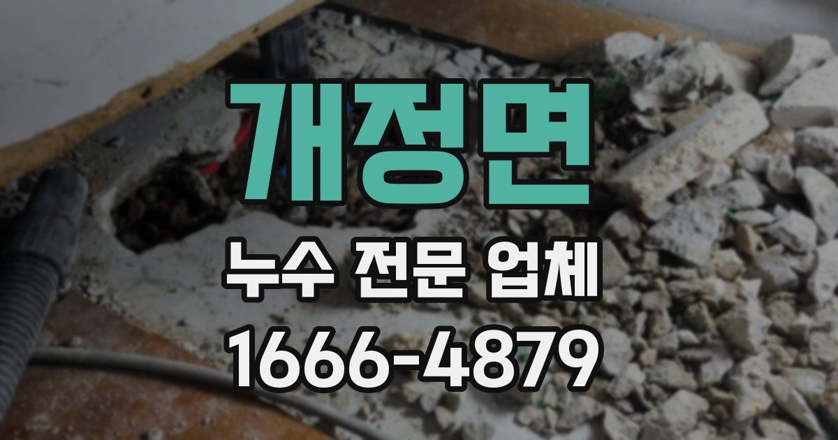 개정면 누수 전문 업체