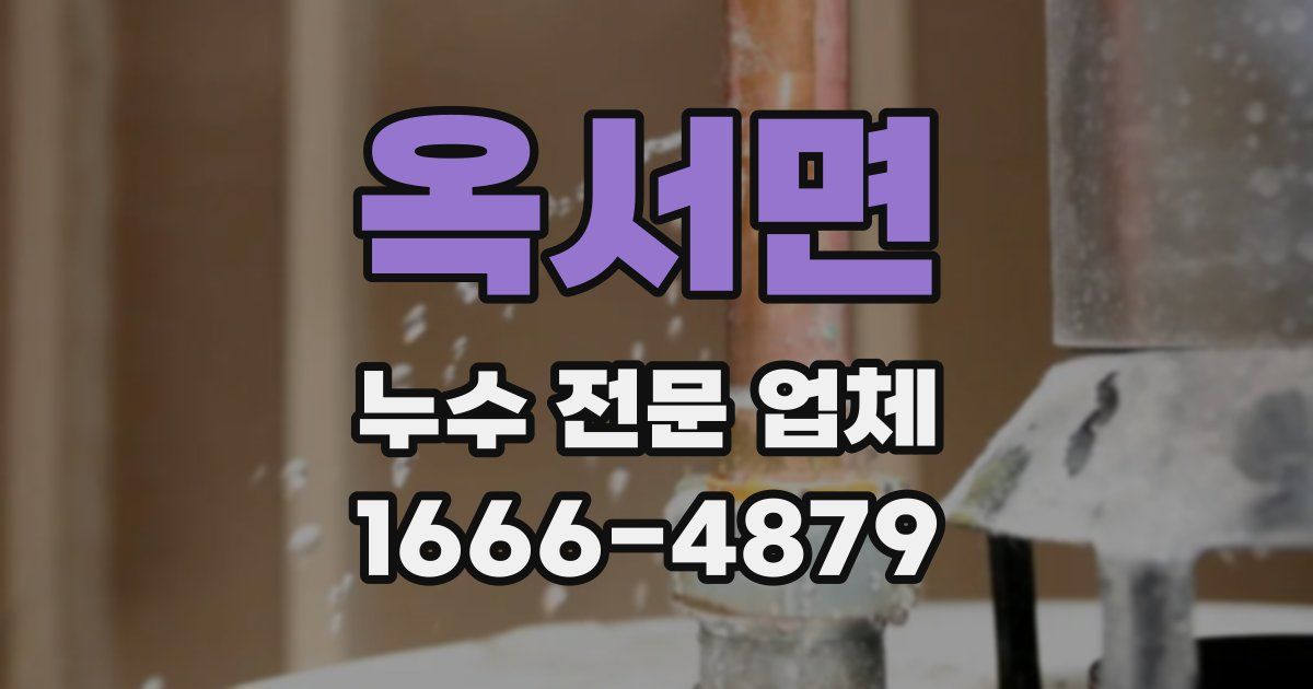 옥서면 누수 전문 업체