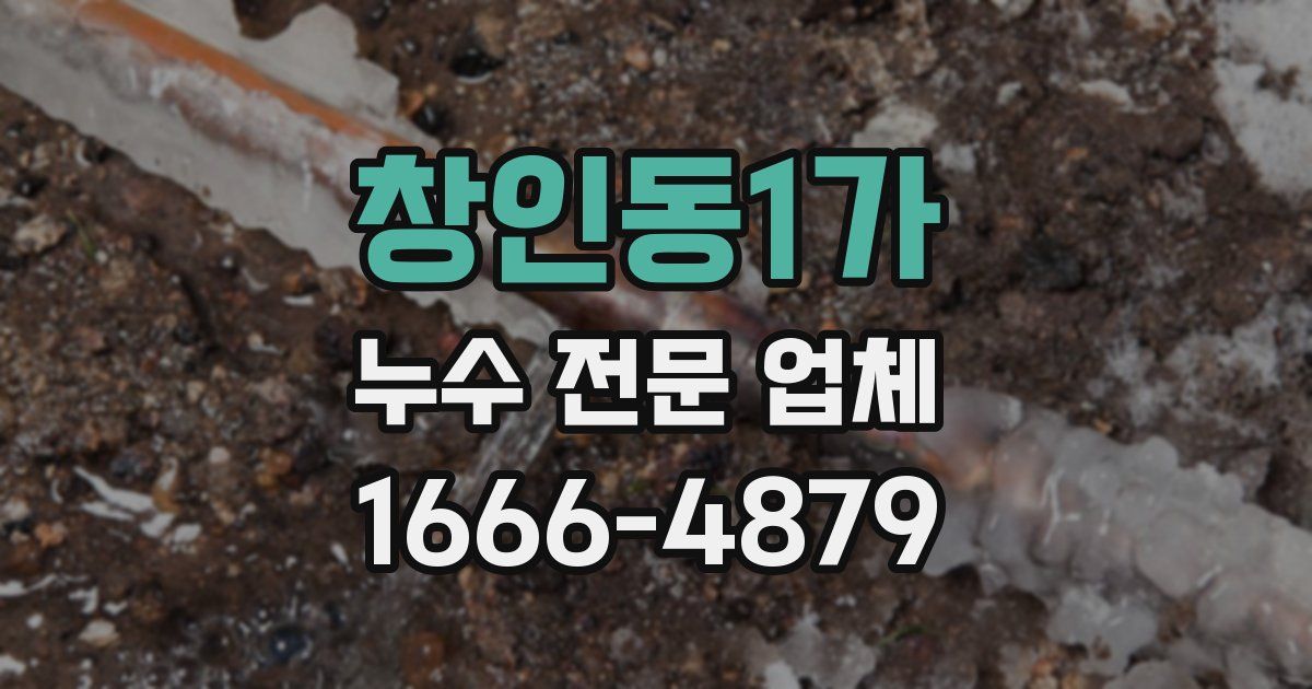 창인동1가 누수 전문 업체