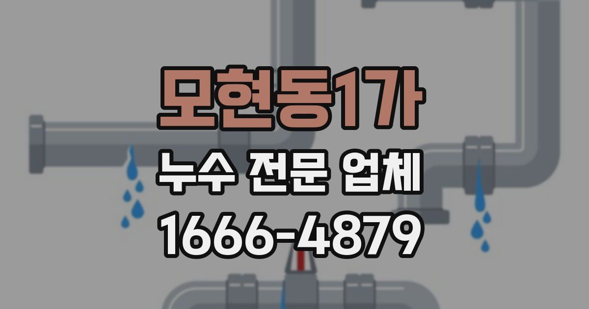 모현동1가 누수 전문 업체