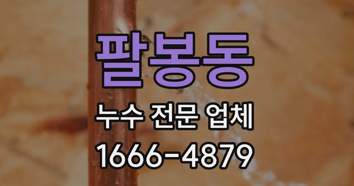 팔봉동 누수 전문 업체