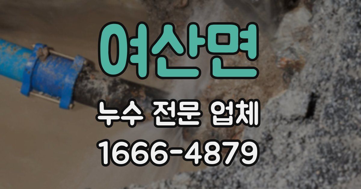 여산면 누수 전문 업체