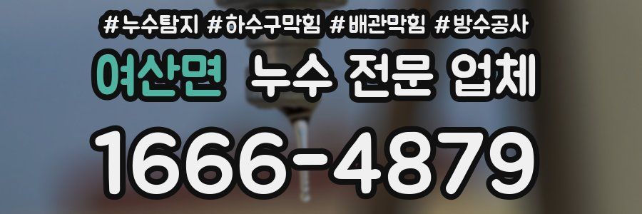 여산면 누수 전문 업체