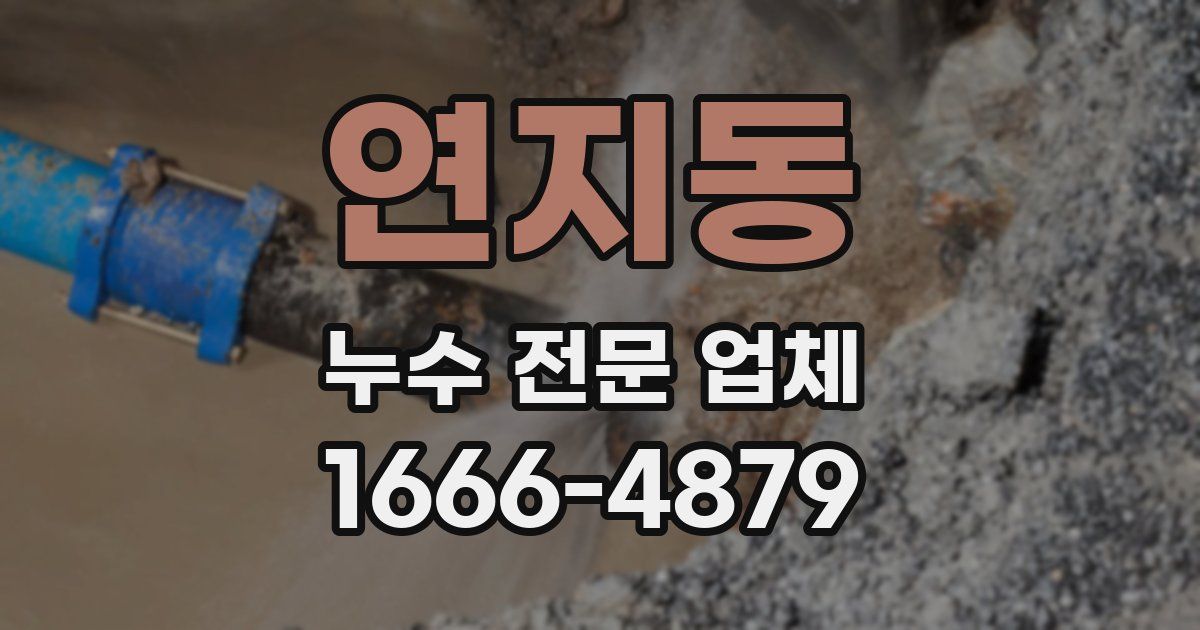 연지동 누수 전문 업체