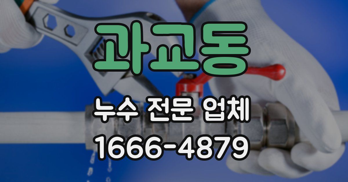 과교동 누수 전문 업체