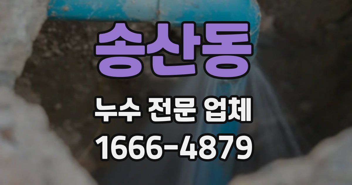 송산동 누수 전문 업체