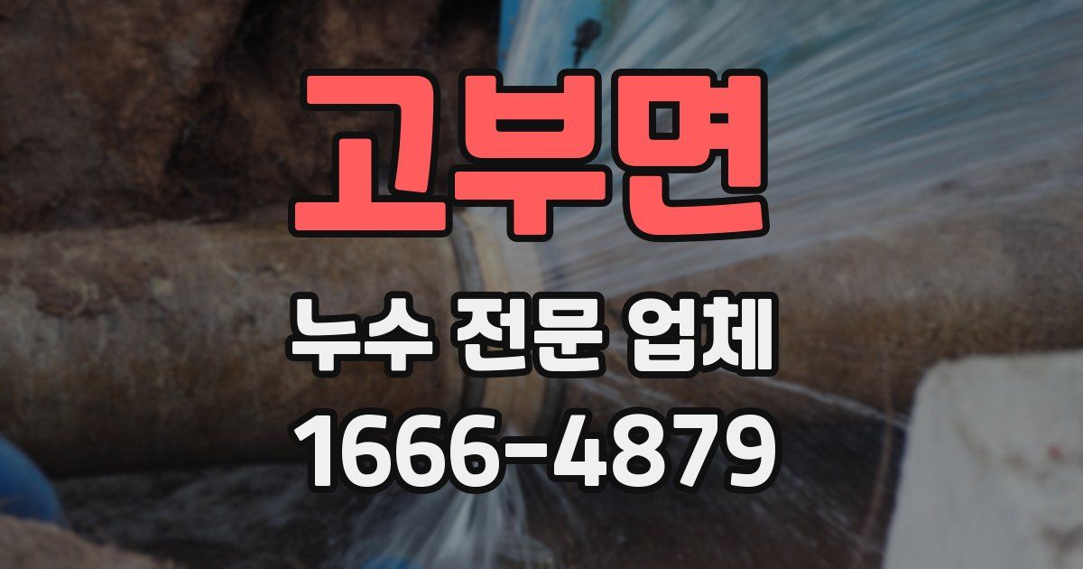 고부면 누수 전문 업체