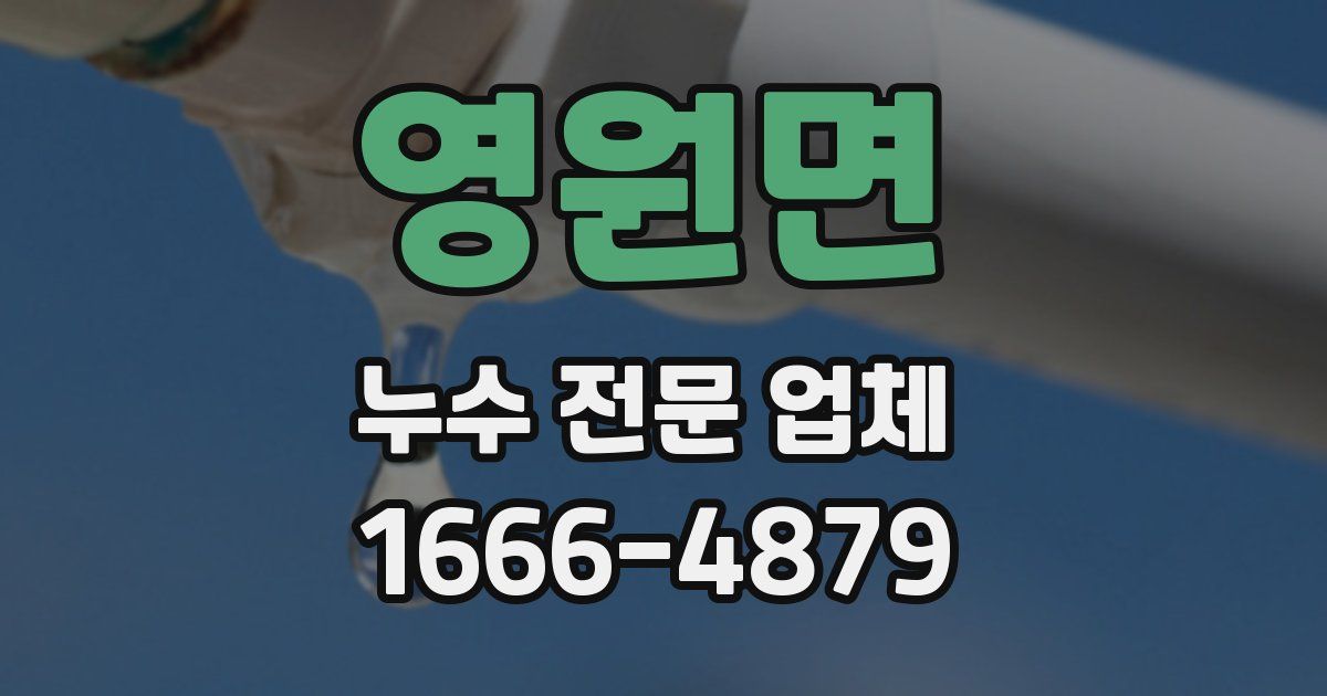 영원면 누수 전문 업체