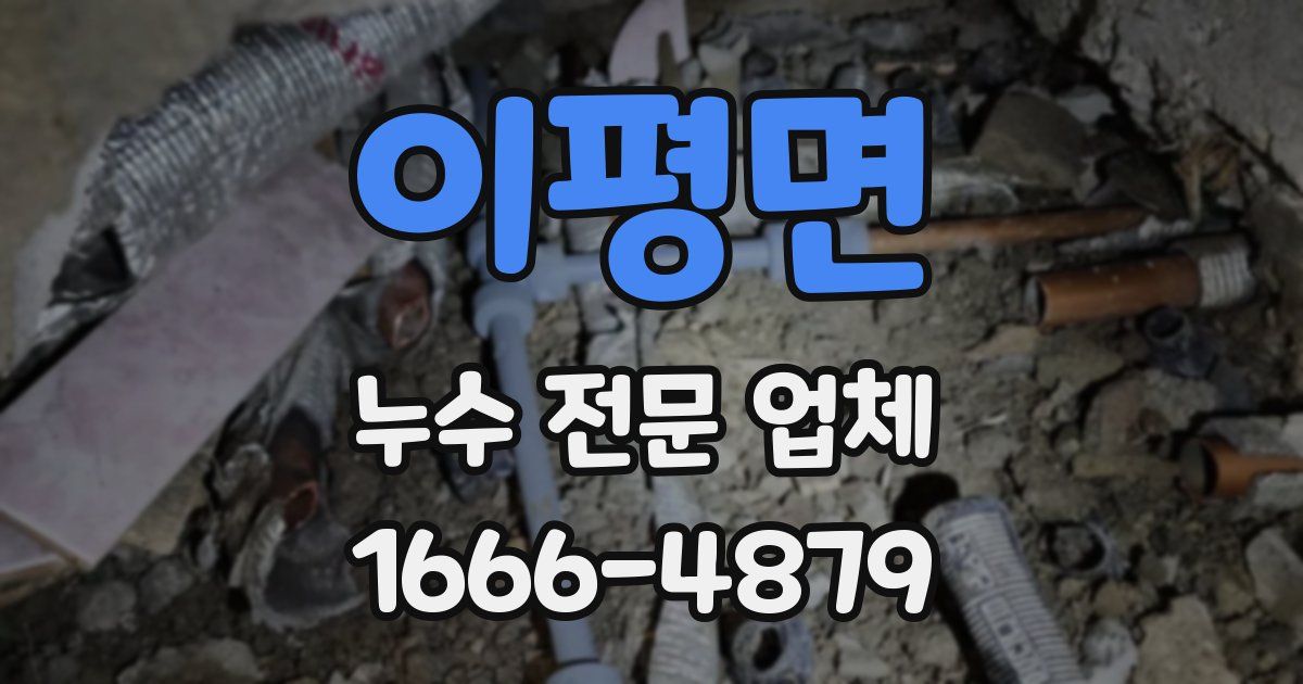 이평면 누수 전문 업체