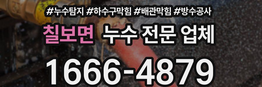 칠보면 누수 전문 업체