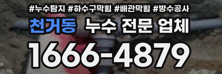 천거동 누수 전문 업체