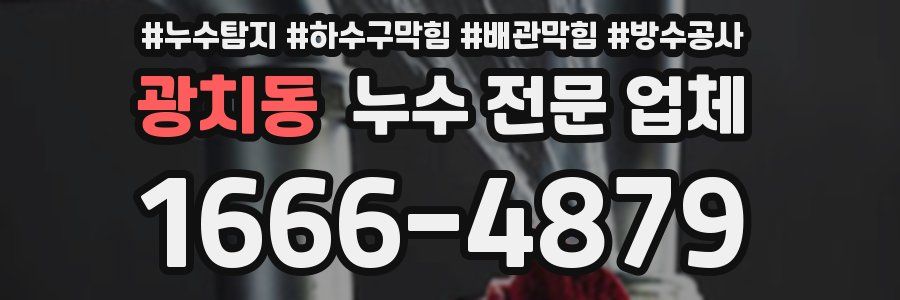 광치동 누수 전문 업체