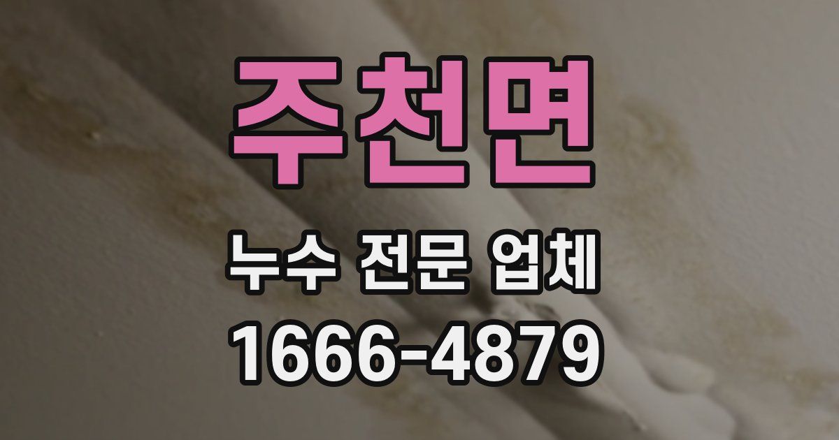 주천면 누수 전문 업체