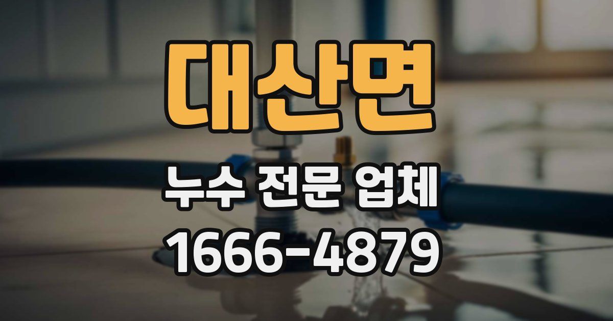대산면 누수 전문 업체