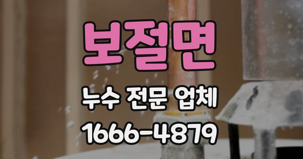 보절면 누수 전문 업체