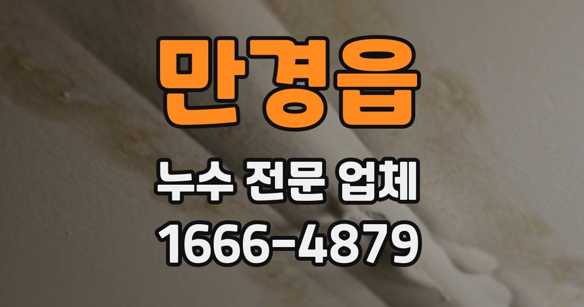 만경읍 누수 전문 업체