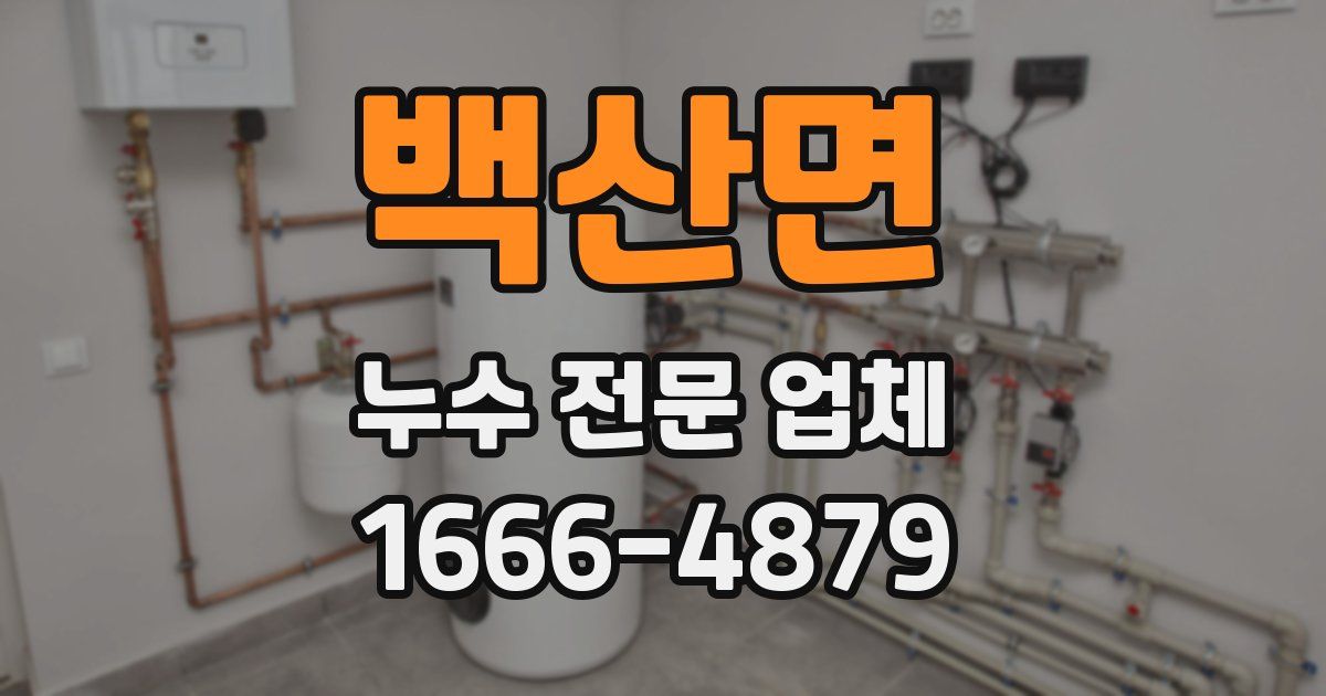 백산면 누수 전문 업체