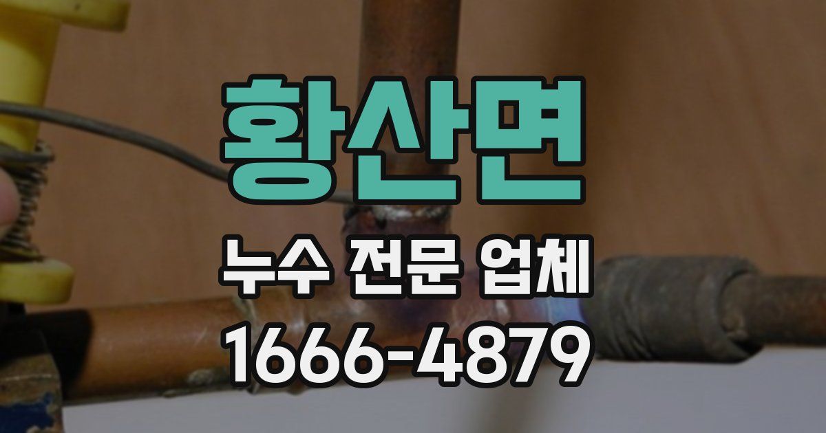 황산면 누수 전문 업체