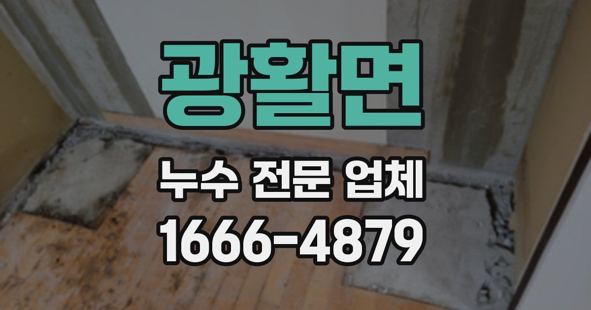 광활면 누수 전문 업체