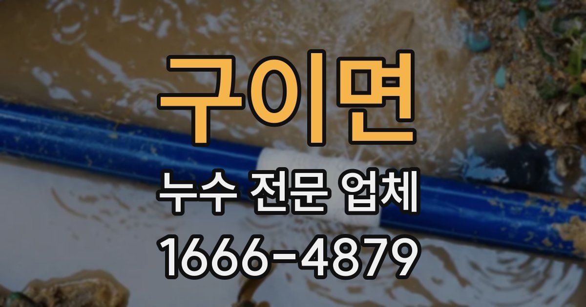구이면 누수 전문 업체
