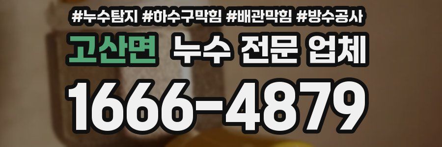 고산면 누수 전문 업체