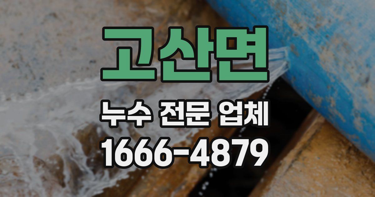 고산면 누수 전문 업체