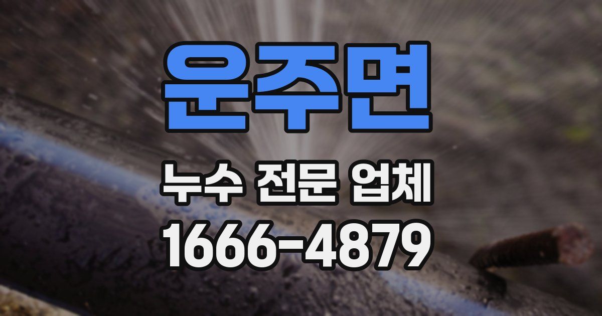 운주면 누수 전문 업체