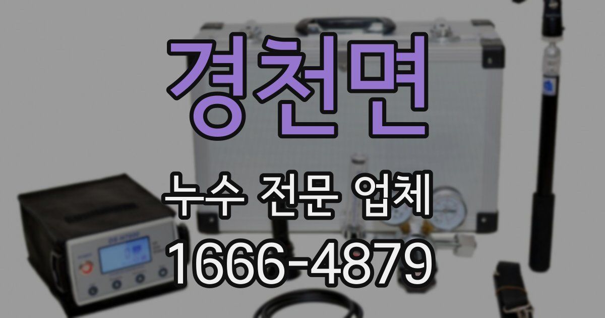 경천면 누수 전문 업체