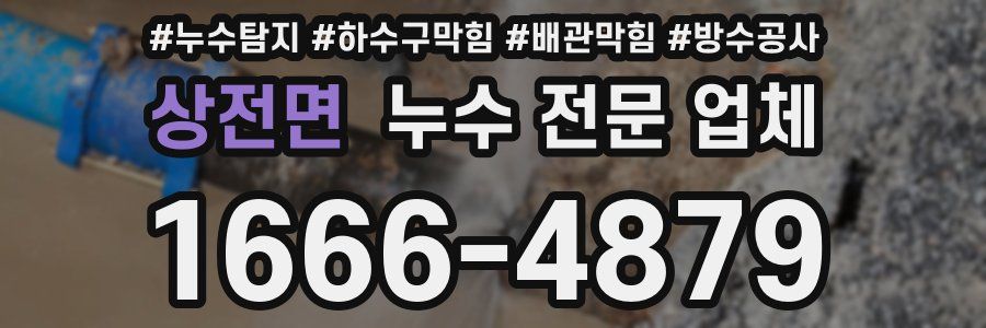 상전면 누수 전문 업체