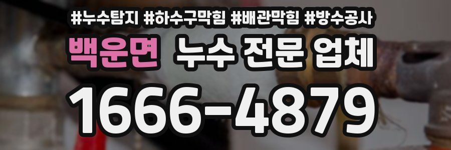 백운면 누수 전문 업체