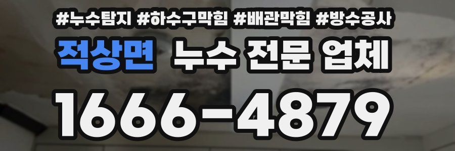 적상면 누수 전문 업체