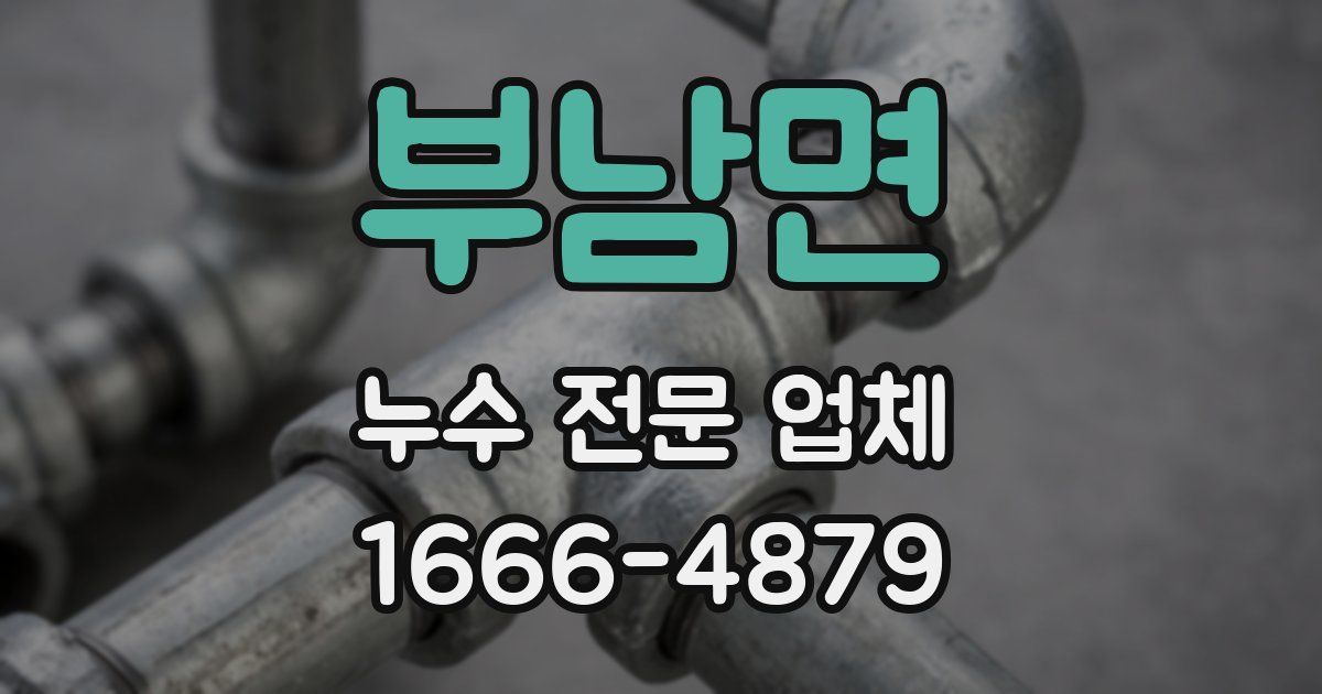 부남면 누수 전문 업체