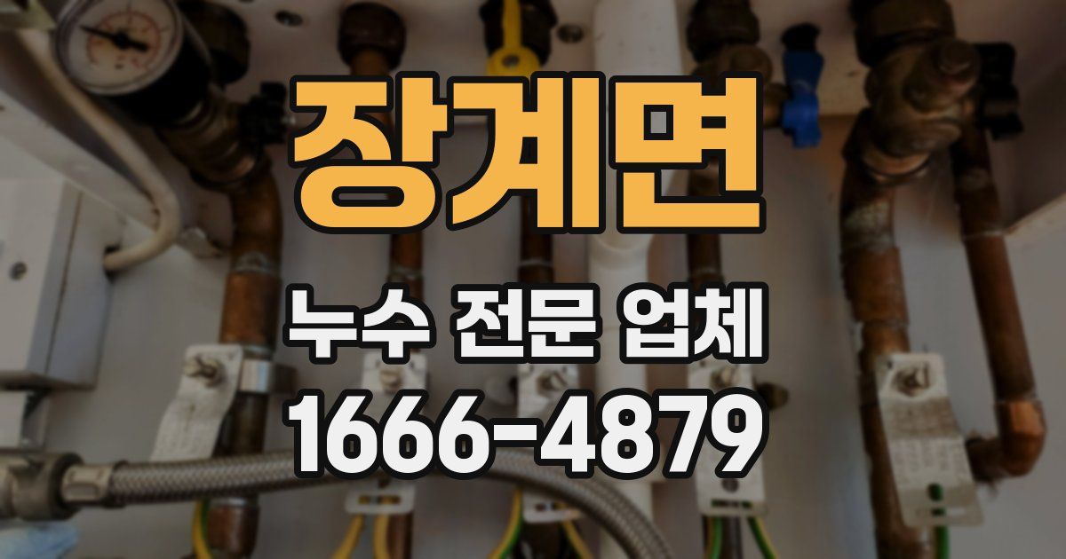장계면 누수 전문 업체
