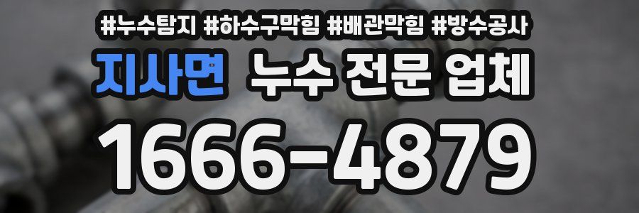 지사면 누수 전문 업체