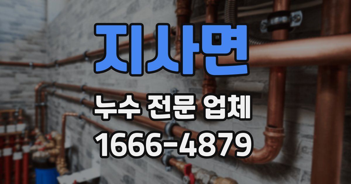 지사면 누수 전문 업체
