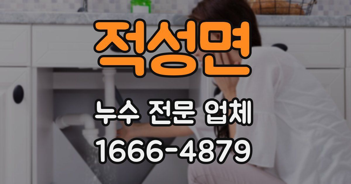 적성면 누수 전문 업체