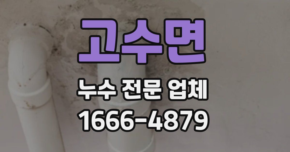 고수면 누수 전문 업체