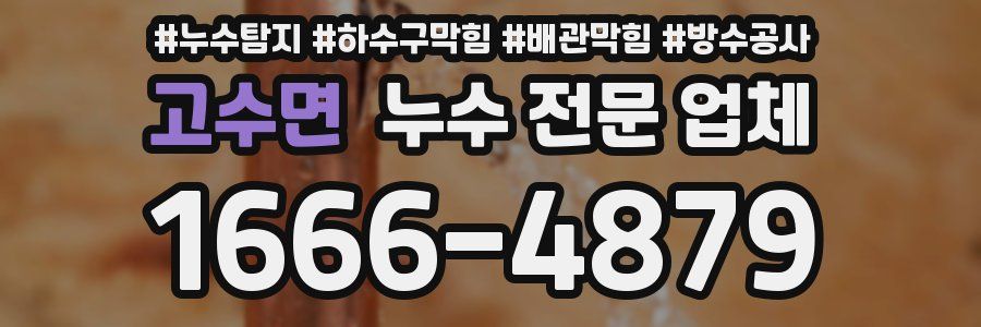 고수면 누수 전문 업체