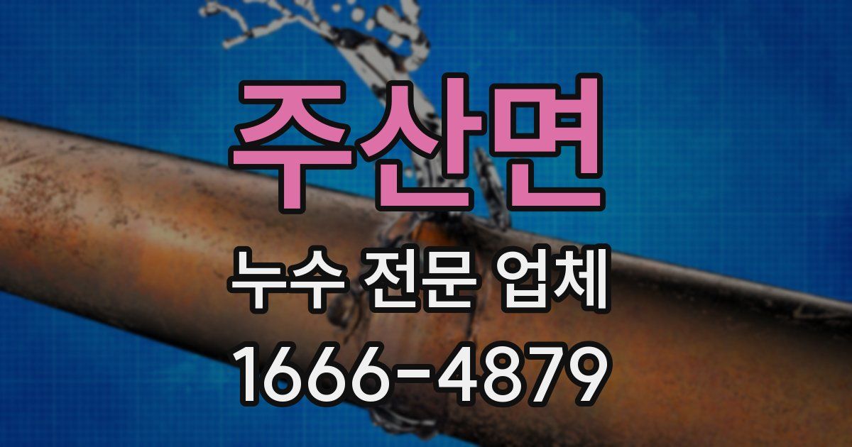 주산면 누수 전문 업체