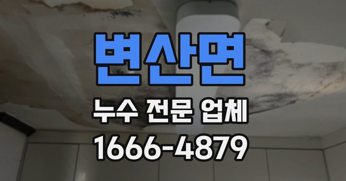 변산면 누수 전문 업체