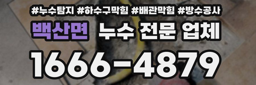백산면 누수 전문 업체