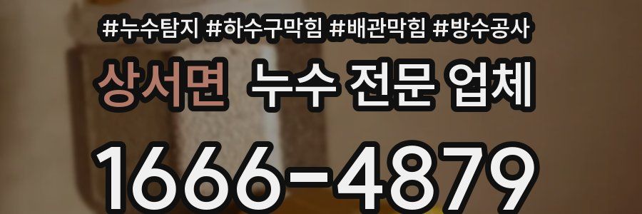 상서면 누수 전문 업체