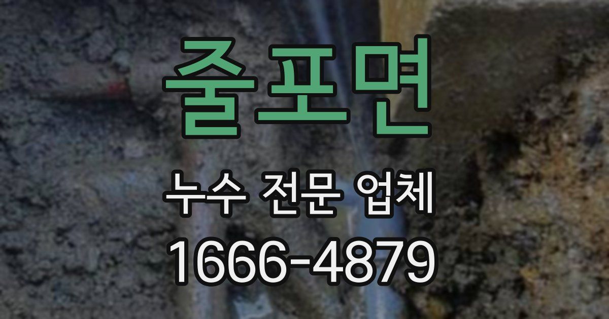 줄포면 누수 전문 업체