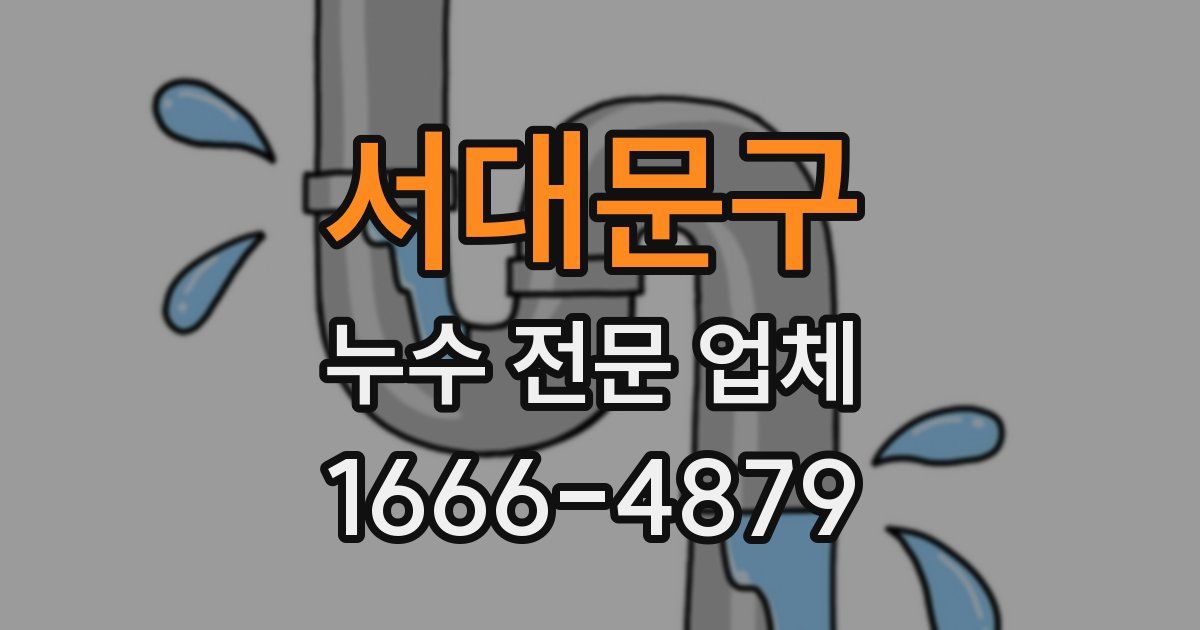 서대문구 누수 전문 업체