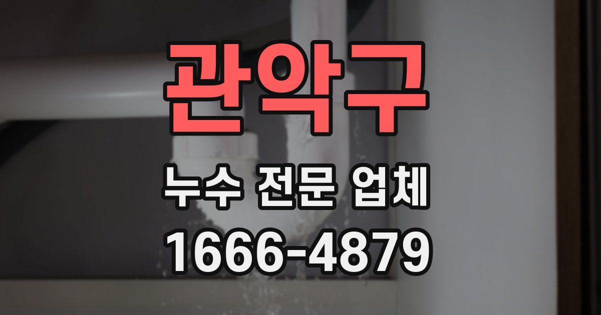 관악구 누수 전문 업체