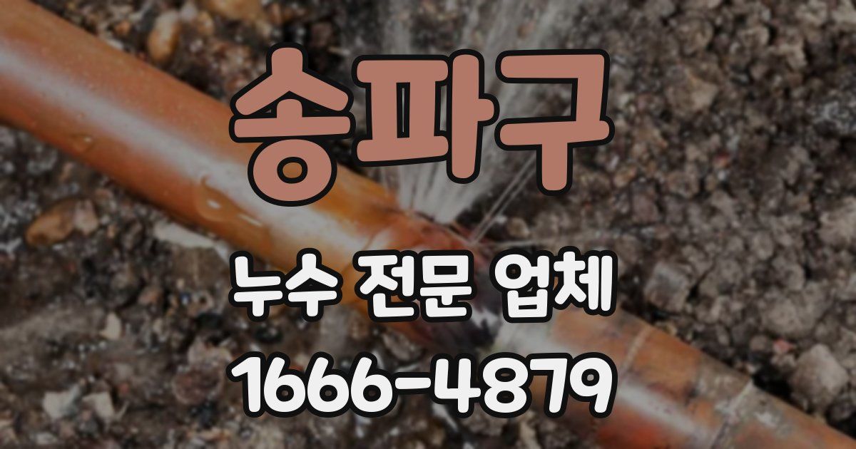 송파구 누수 전문 업체