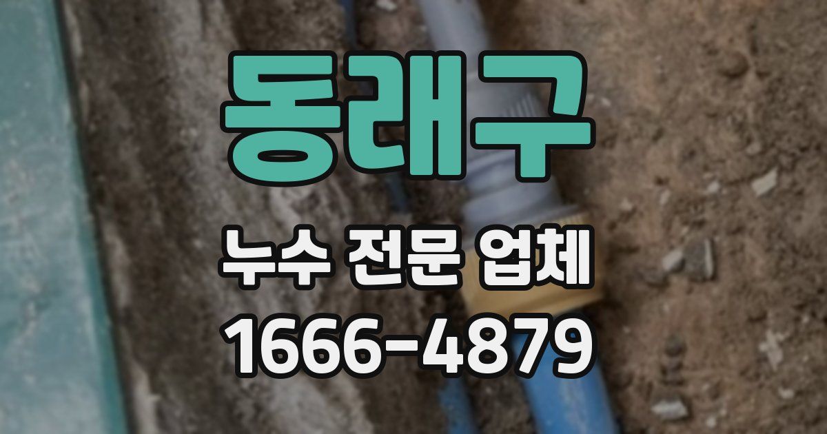 동래구 누수 전문 업체