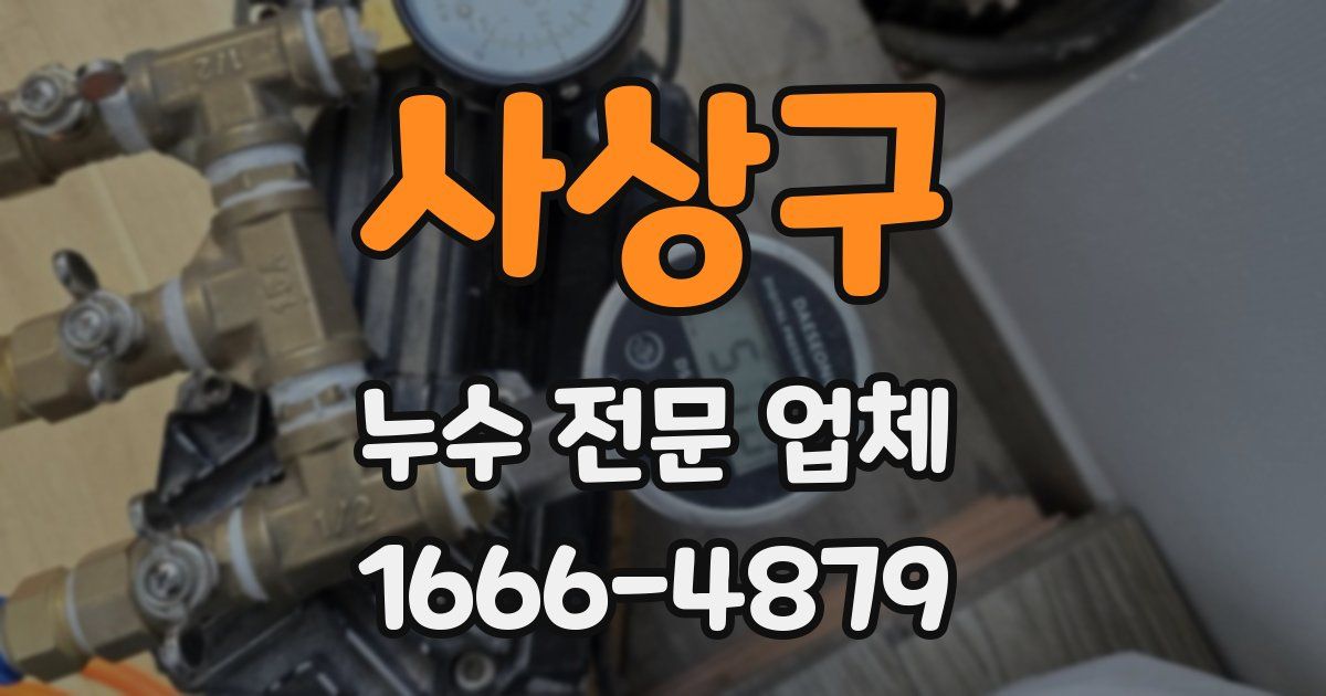 사상구 누수 전문 업체