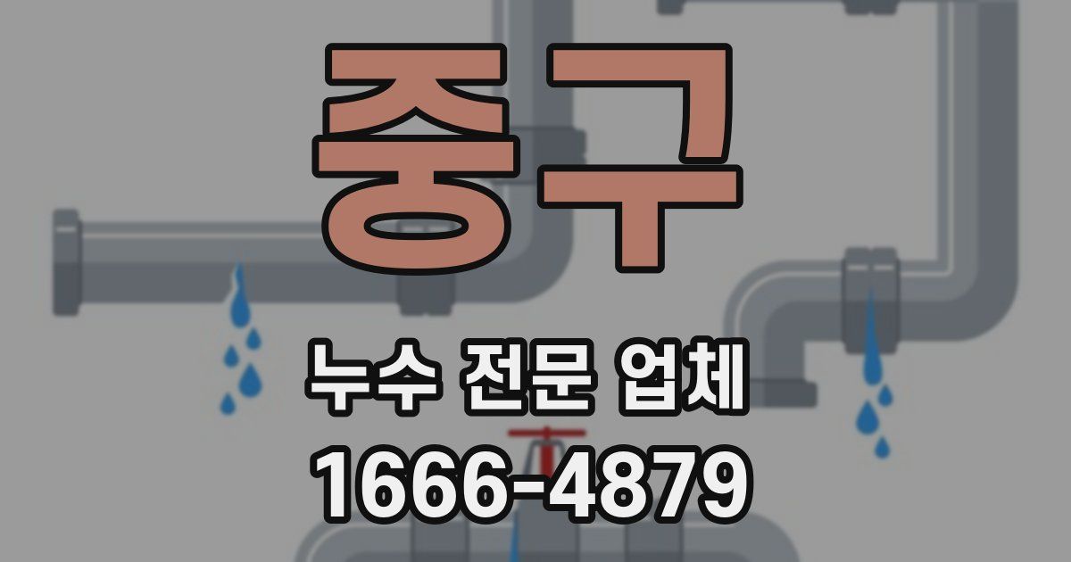 중구 누수 전문 업체